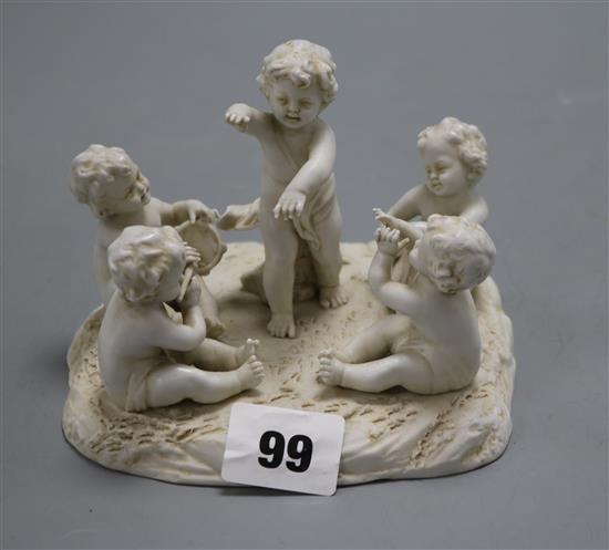A small Naples group of cherubs H.10cm